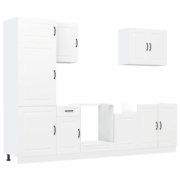 vidaXL 7 Piece Kitchen Cabinet Set Kalmar White Engineered Wood