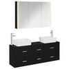 vidaXL Bathroom Furniture Set 4 pcs Black Oak