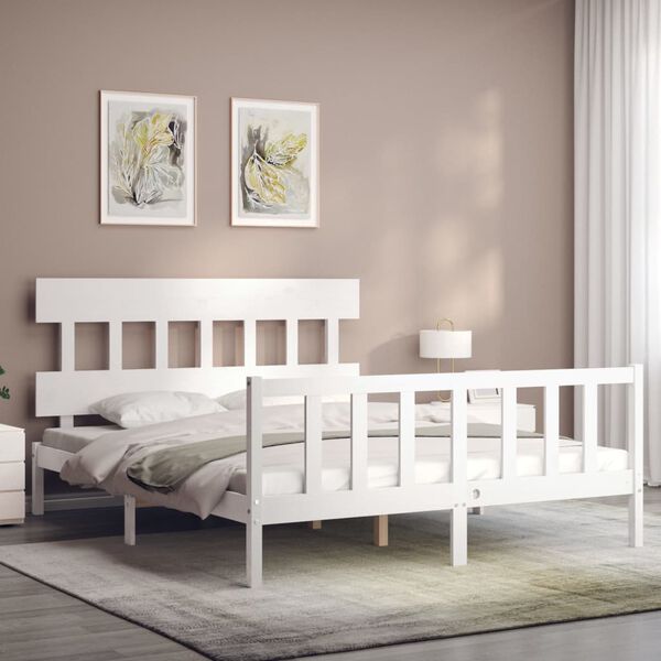 vidaXL Bed Frame without Mattress White 160x200 cm Solid Wood Pine