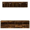 vidaXL 5 Piece TV Wall Units with LED Smoked Oak Engineered Wood