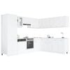 vidaXL Kitchen Cabinet Set | White | Engineered wood, Glass | 14 piece set