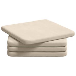 vidaXL Seat Cushions 4 pcs Beige 40 x 40 x 3 cm Microfibre Fabric