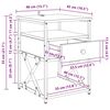 vidaXL Bedside Cabinet Old Wood 40 x 42 x 55 cm Engineered Wood