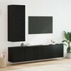 vidaXL TV Wall Unit Wall-mounted 5 pcs Black oak Engineered Wood