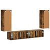 vidaXL TV Wall Cabinet Set 4 pcs Smoked Oak Engineered Wood