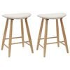 vidaXL Dining Chairs 2 pcs Natural 46 x 37 x 63 cm Solid Rubber Wood