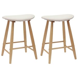 vidaXL Dining Chairs 2 pcs Natural 46 x 37 x 63 cm Solid Rubber Wood