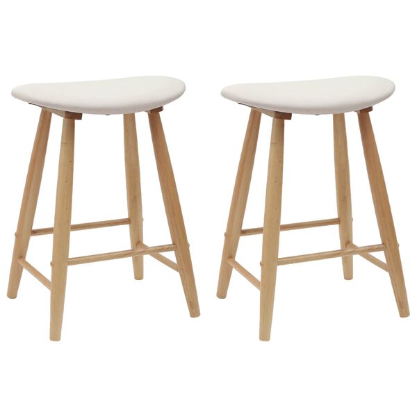 vidaXL Dining Chairs 2 pcs Natural 46 x 37 x 63 cm Solid Rubber Wood