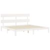 vidaXL Bed Frame without Mattress White Super King Size Solid Wood Pine
