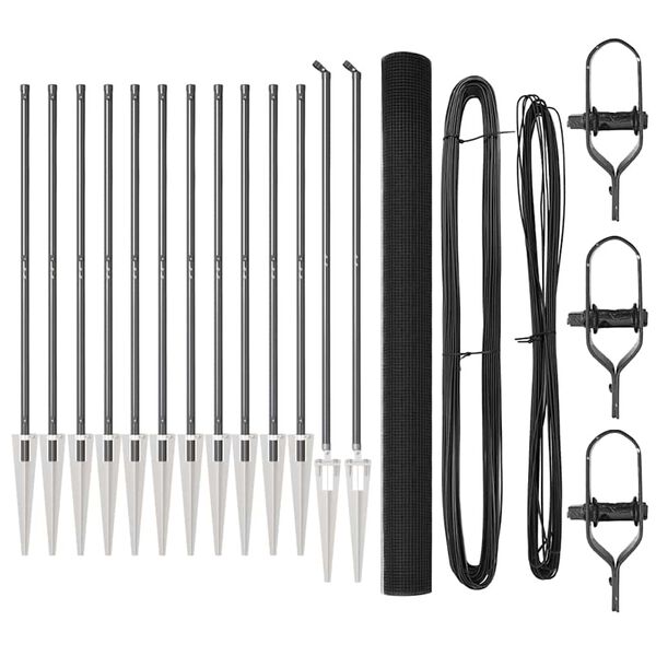 vidaXL Fence Post Grey 25 x 1.5 m (25 x 25 mm mesh) Steel