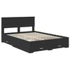 vidaXL Bed Frame with Headboard Black 140 x 190 cm Engineered Wood