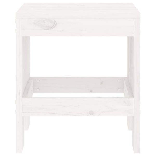 vidaXL Garden Stools 2 pcs White 40x36x45 cm Solid Wood Pine
