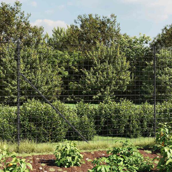 vidaXL Wire Mesh Fence with Spike Anchors Anthracite 2x10 m