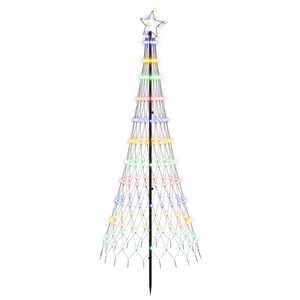 vidaXL LED Christmas Tree EKENAS 180 cm 230 LEDs Multicolour Steel