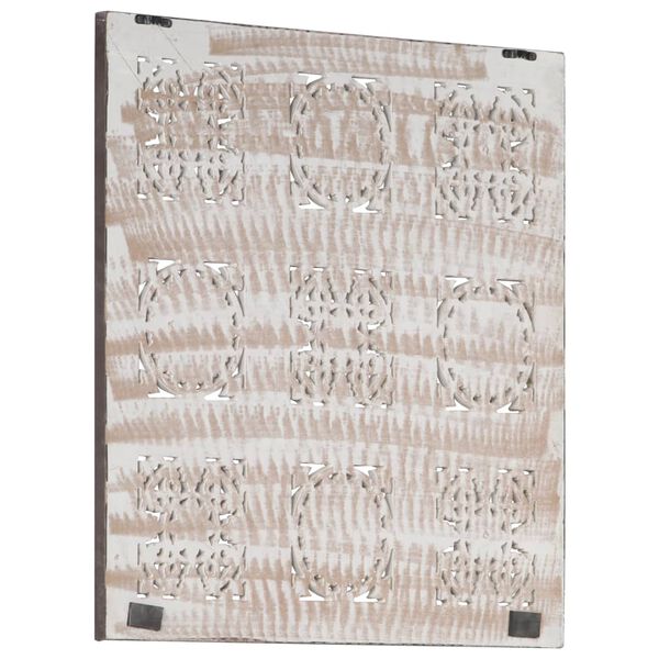 vidaXL Hand-Carved Wall Panel MDF 60x60x1.5 cm Brown and White