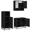 vidaXL Bathroom Furniture Set 3 pcs Black Oak Engineered Wood