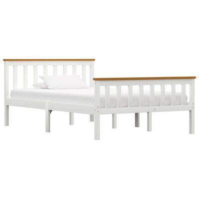 vidaXL Bed Frame White Solid Pinewood 120 x 190 cm
