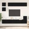 vidaXL TV Cabinet Set Wall-mounted 8 pcs Black Oak Engineered Wood