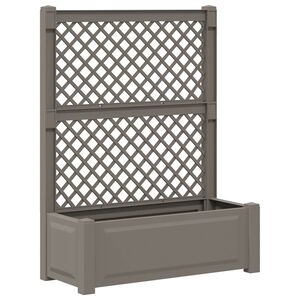 vidaXL Big Planter with Trellis Grey 99.5 x 43 x 133.5 cm PP
