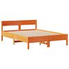 vidaXL Bed Frame without Mattress Wax Brown 150x200 cm King Size Solid Wood Pine