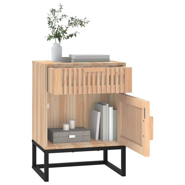vidaXL Bedside Cabinet 40x30x55.5 cm Engineered Wood&Iron