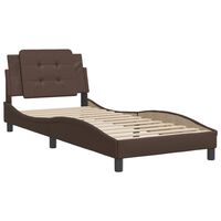 vidaXL Bed Frame with Headboard Brown 80x200 cm Faux Leather