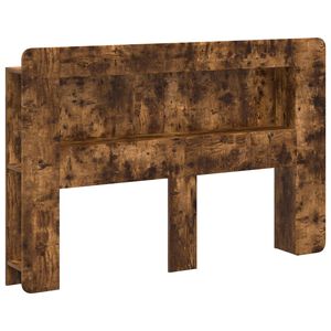vidaXL Headboard Cabinet with Storage Smoked Oak Engineered Wood