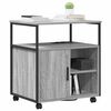 vidaXL Office Cabinet with Charging Station with Wheel Grey sonoma