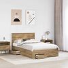 vidaXL Bed Frame with Drawer Artisan Oak 120 x 190 cm Engineered Wood