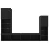 vidaXL TV Cabinet 4 pcs Black oak Engineered wood