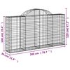 vidaXL Arched Gabion Baskets 30 pcs 200x30x100/120 cm Galvanised Iron