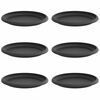 vidaXL Round Flower Tray 6 pcs Black &Oslash; 19 x 2 cm Plastic