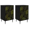 vidaXL Bedside Cabinet ELBURG 2 pcs Black Oak 36 x 33 x 61 cm