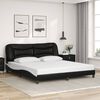 vidaXL Bed Frame with LED without Mattress "Hvar" Black and White 180x200 cm