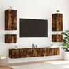 vidaXL TV Wall Cabinet with LED Lights Smoked Oak 40.5x35x40 cm