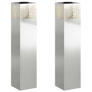 vidaXL Solar LED Pathway Light 2 pcs Warm White 18 x 18 x 80 cm