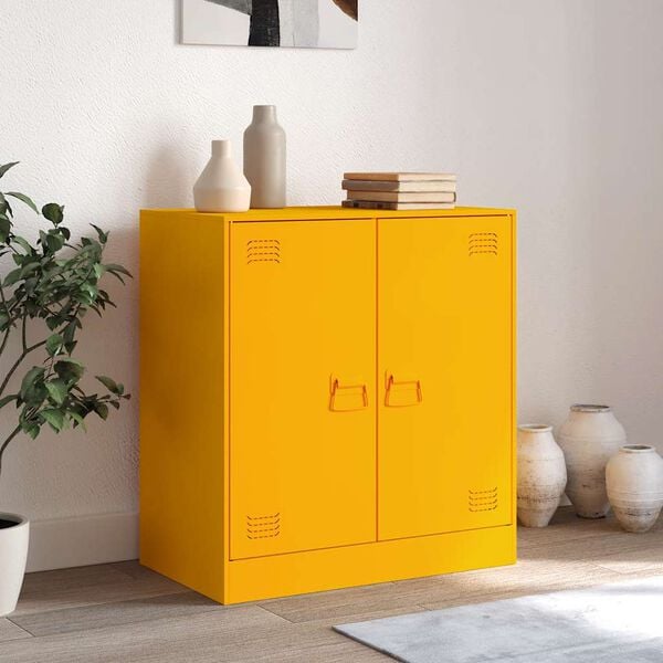 vidaXL Sideboard Mustard Yellow 67x39x73 cm Steel