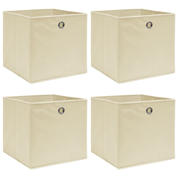 vidaXL Storage Boxes 4 pcs Cream 32x32x32 cm Fabric