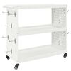 vidaXL Tool Trolley with Shelf White 75 x 35 x 73 cm Cold-rolded steel