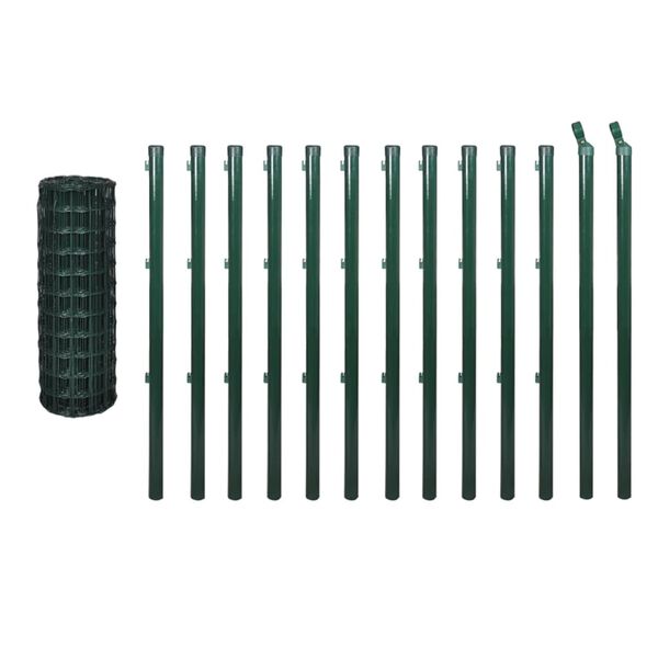 vidaXL Euro Fence Steel 25x1.0 m Green