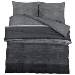 vidaXL Duvet Cover Set Dark Grey 135x200 cm Cotton