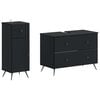 vidaXL 2 Piece Bathroom Cabinet Set BREDA Black Engineered Wood
