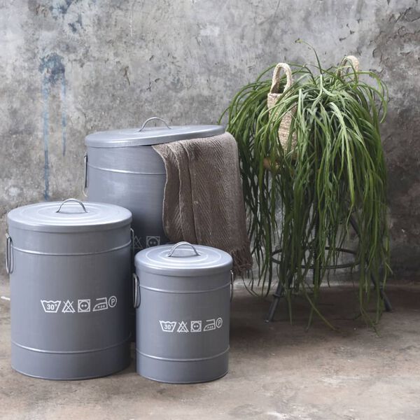 LABEL51 Laundry Box 32x32x43 cm M Antique Grey