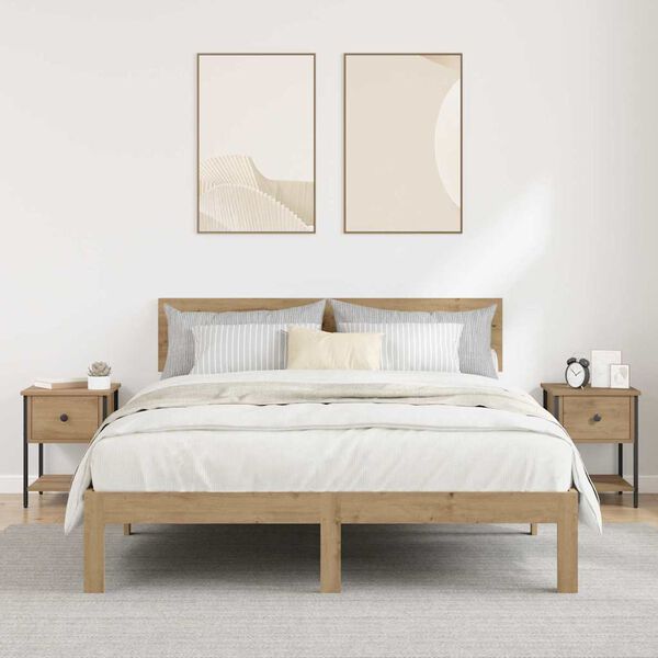 vidaXL Bedside Table with Drawer 2 pcs Artisan Oak 34 x 35.5 x 45 cm