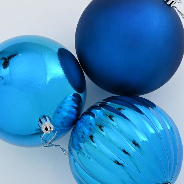 vidaXL Christmas Bauble Set 3 pcs Blue Plastic