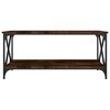 vidaXL Coffee Table Smoked Oak 100x50x45 cm Engineered Wood and Iron