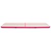 vidaXL Inflatable Gymnastics Mat with Pump 600x100x15 cm PVC Pink