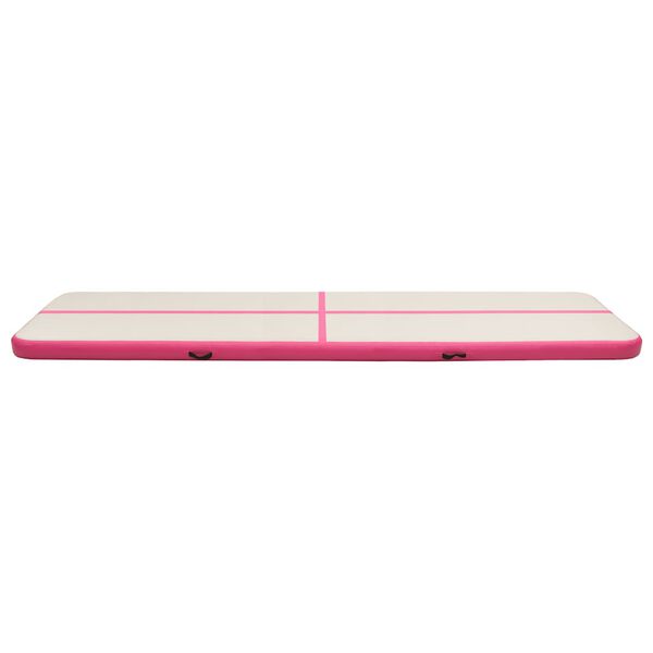 vidaXL Inflatable Gymnastics Mat with Pump 600x100x15 cm PVC Pink