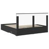 vidaXL Bed Frame Black and Silver 200 x 200 cm Engineered Wood