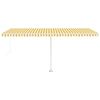 vidaXL Manual Retractable Awning with LED 500x300 cm Yellow and White